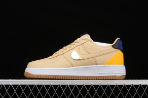 NIKE Air Force 1 Low NBA yellow and white raw rubber low-side leisure sports board shoes CT2298-200