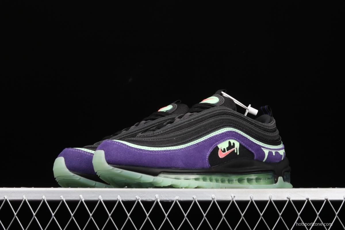 NIKE Air Max 97 Slime Halloween black and purple air cushion running shoes DC1500-001