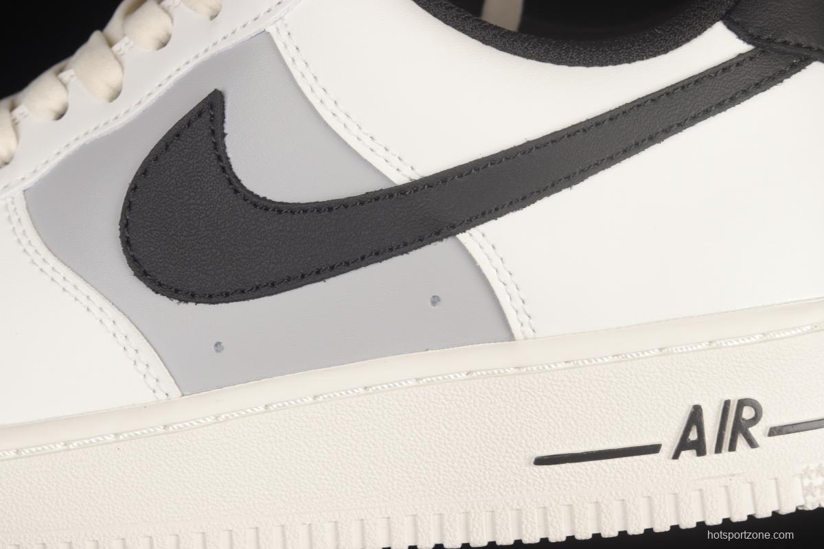 NIKE Air Force 1'07 Beige Black Grey Colorblock Low Top Sports Casual Sneakers RS2696-112