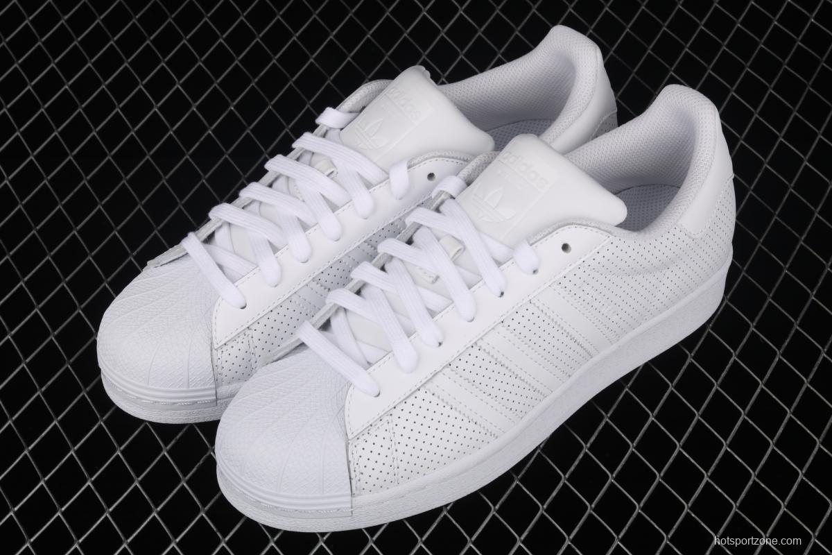 Adidas Superstar FV3445 shell head 50th anniversary limited all-white punching sports leisure board shoes