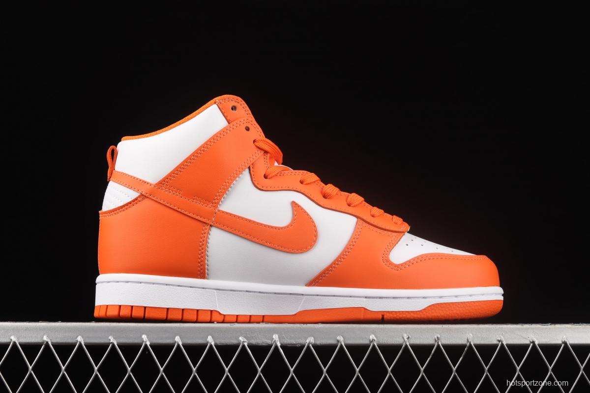 NIKE SB DUNK High Retro Orange Blaze 2021 edition white orange dunk series high top leisure sports skateboard shoes DD1399-101,