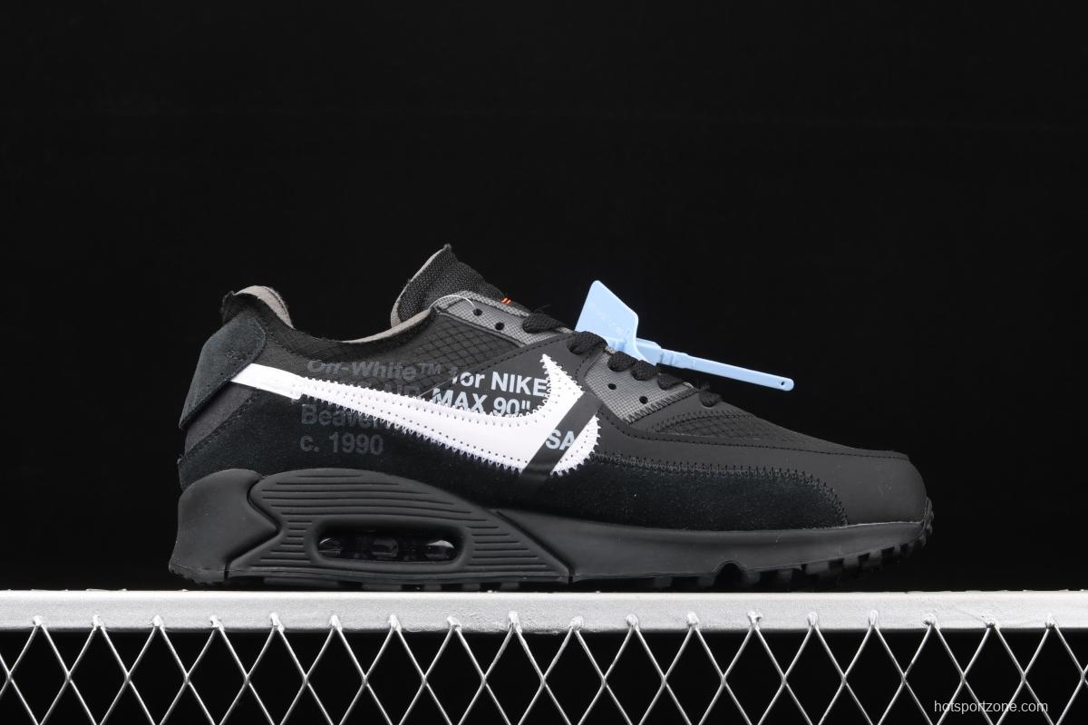 OFF-White x NIKE Air Max 90 OW joint limited edition classic air cushion running shoes AA7293-001