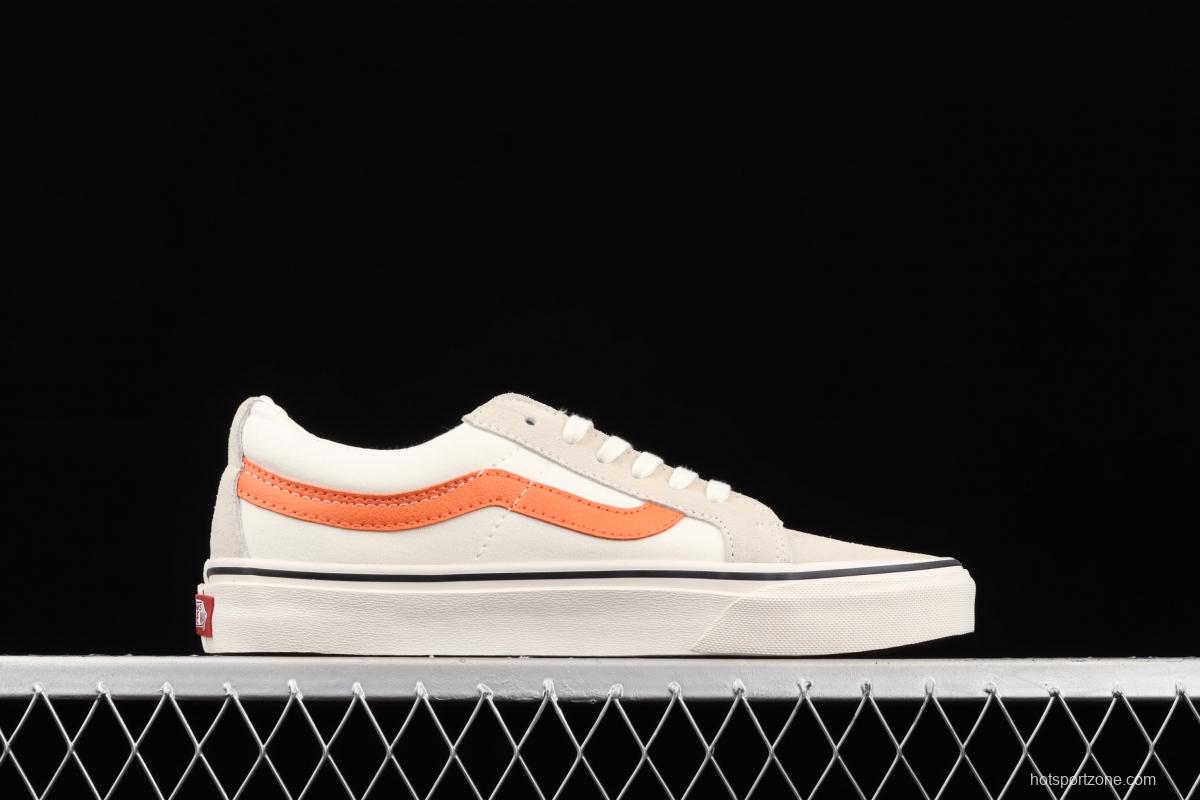 Vans Sk8-Low Reissue S classic white rice and white orange low-top leisure canvas vulcanized board shoes VN0A4UW14WU