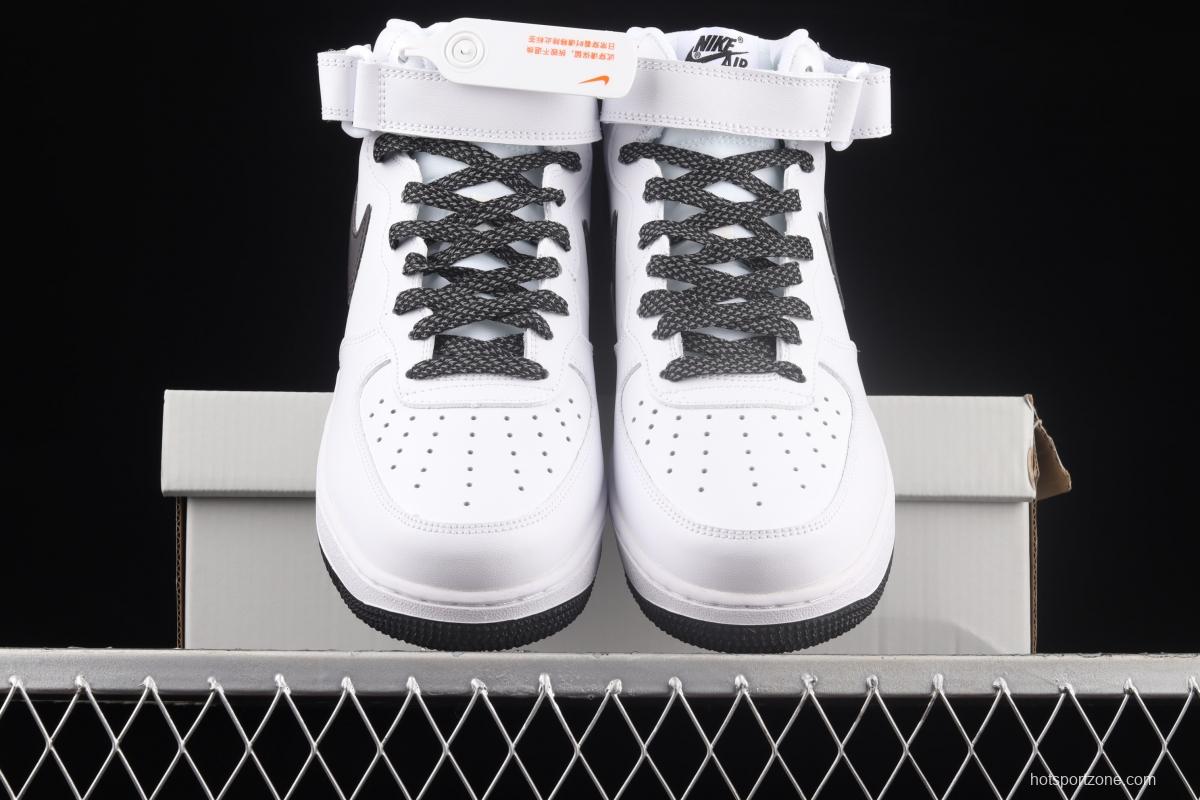 NIKE Air Force 1 AF1 Mid all-white radium hook Zhongbang plate shoes 366731-808