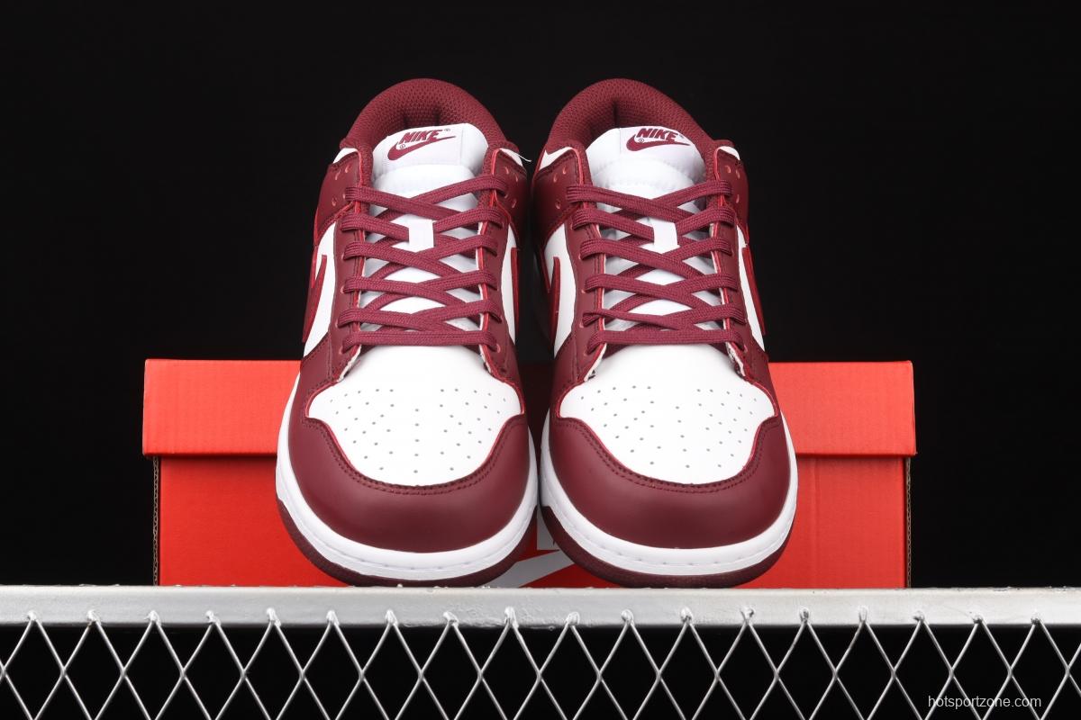 NIKE SB DUNK Low Prm wine red and white color SB buckle rebound fashion leisure board shoes DD1503-108