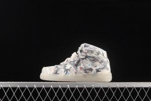 NIKE Air Force 1: 07 Mid WB dazzling ribbon lamp state size Kids 314197-9800