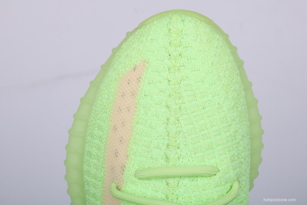 Adidas Yeezy 350 Boost V2 EG5293 Darth Coconut 350 second generation fluorescent green hollowed-out silk color matching