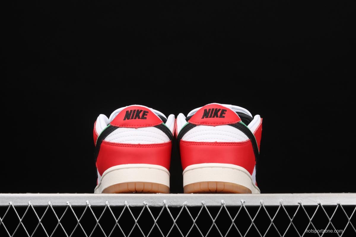 Frame Skate x NIKE SB DUNK Low Habibi white and red double hook dunk series retro low side leisure sports skateboard shoes CT2550-600