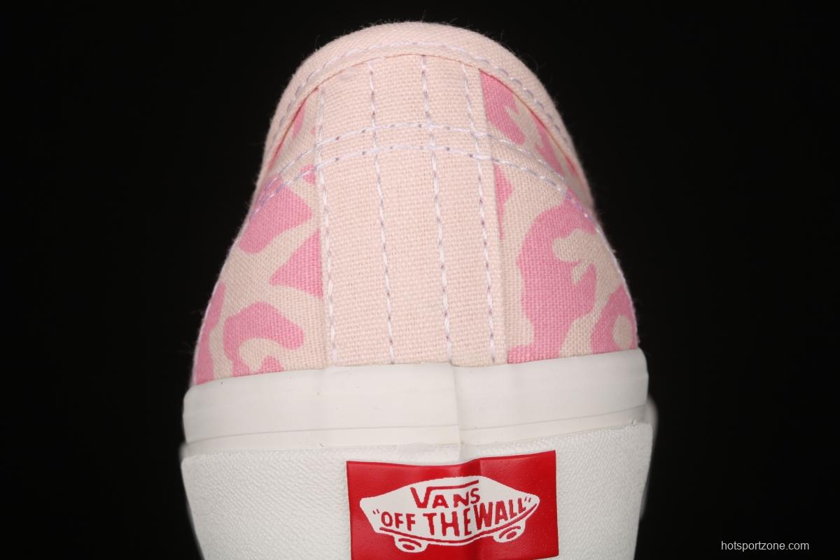 Vans Vault OG Authentic Lx high-end regional pink leopard pattern vulcanized canvas low-top casual board shoes VN0A38ENVL2