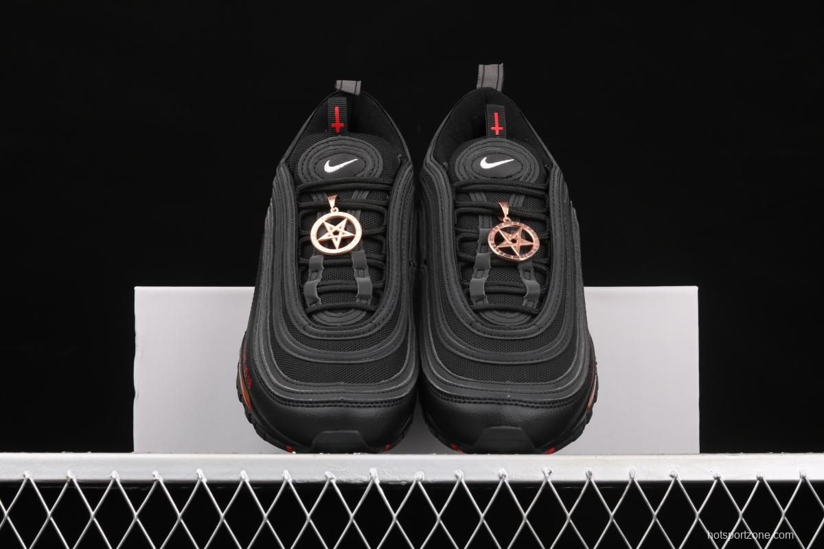 Mschf x Inri Air Max 97 Jesus Shoes Holy Water Black Grey 3M bullet running shoes DH4092-001