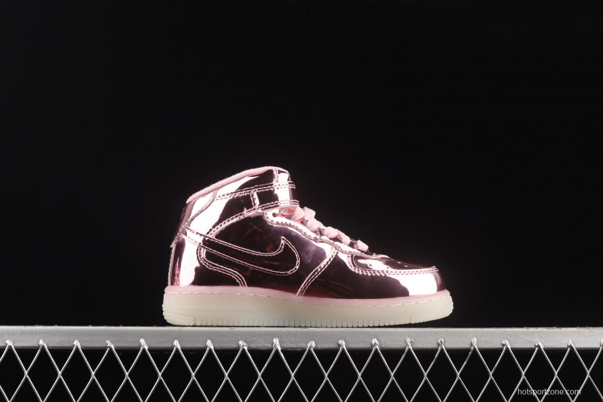 NIKE Air Force 1: 07 Mid WB dazzling ribbon lamp state size Kids 314197-8300
