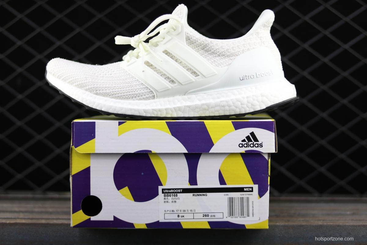 Adidas Ultra Boost 4.0BB6168 fourth generation knitted striped pure white UB