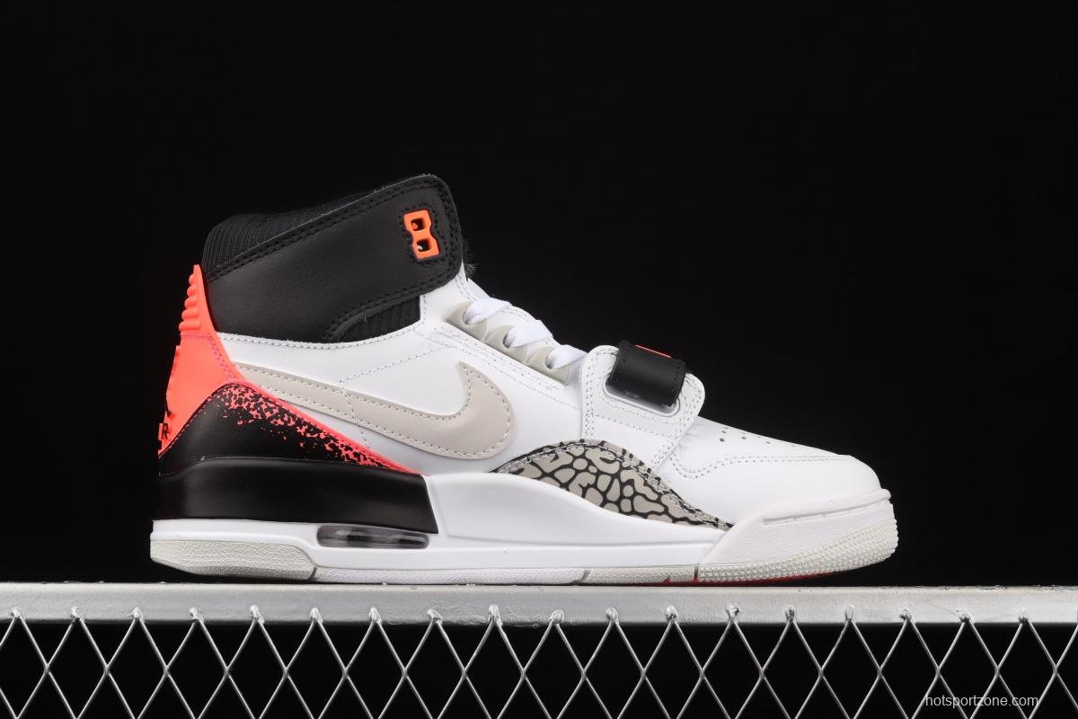 Jordan Legacy 312 white and black orange color matching Velcro three-in-one board shoes AQ4160-108