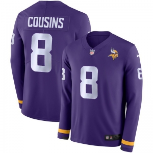 Men's Kirk Cousins Purple Therma Long Sleeve Player Limited Team Jersey