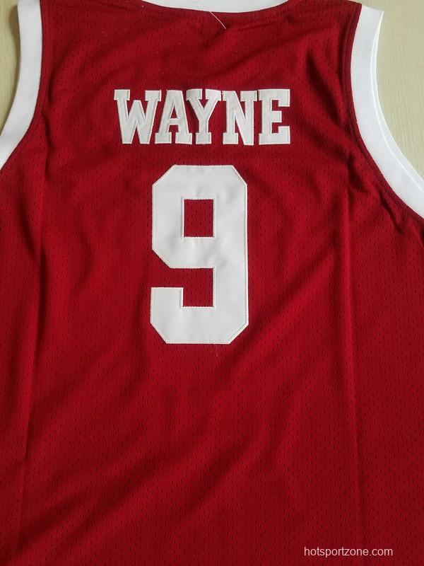 Dwayne Wayne 9 Hillman College Maroon Basketball Jersey with Eagle Patch