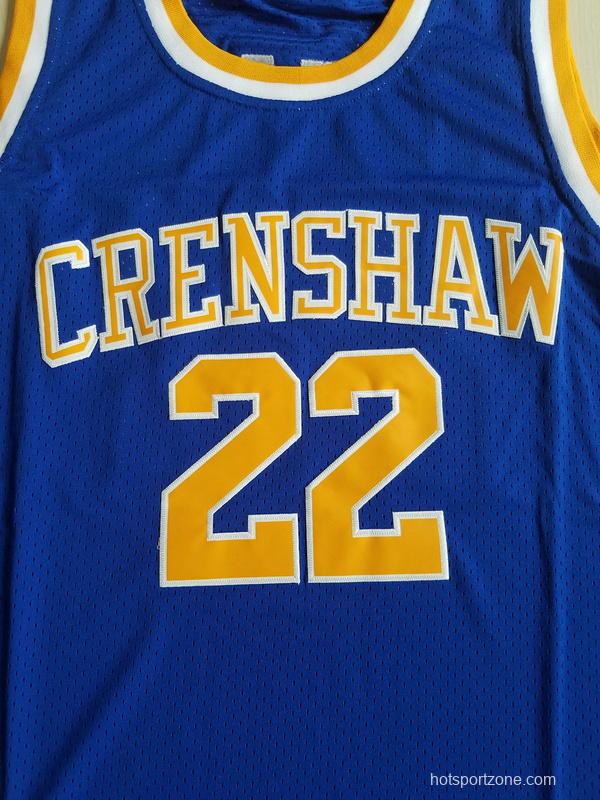 Quincy McCall 22 Crenshaw High School Blue Basketball Jersey Love and Basketball