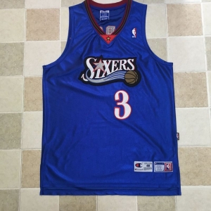 Men's Allen Iverson Blue Retro Classic Team Jersey