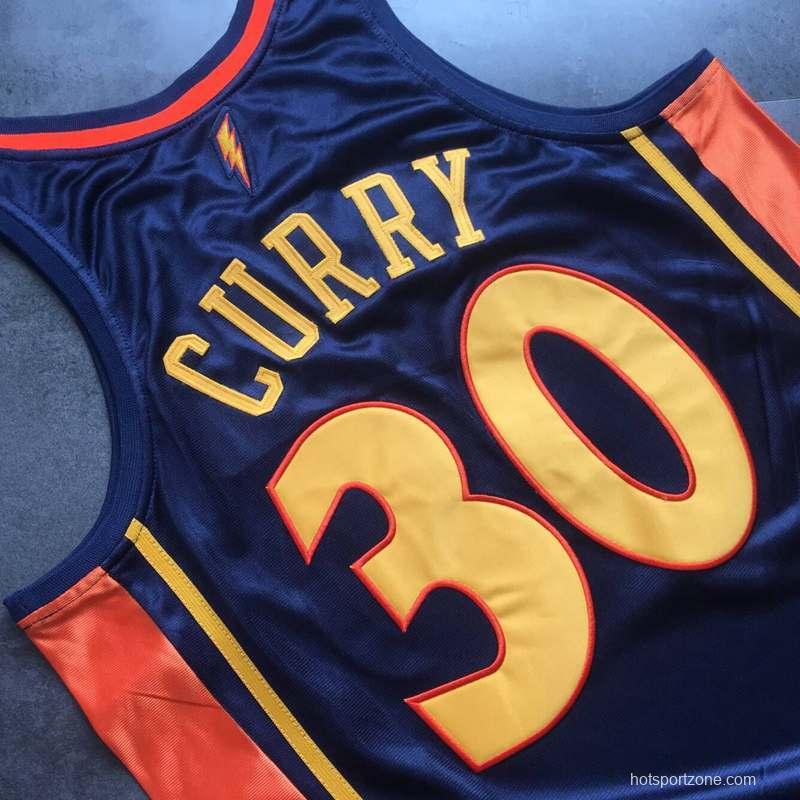 Men's Stephen Curry Navy Blue Retro Classic Team Jersey