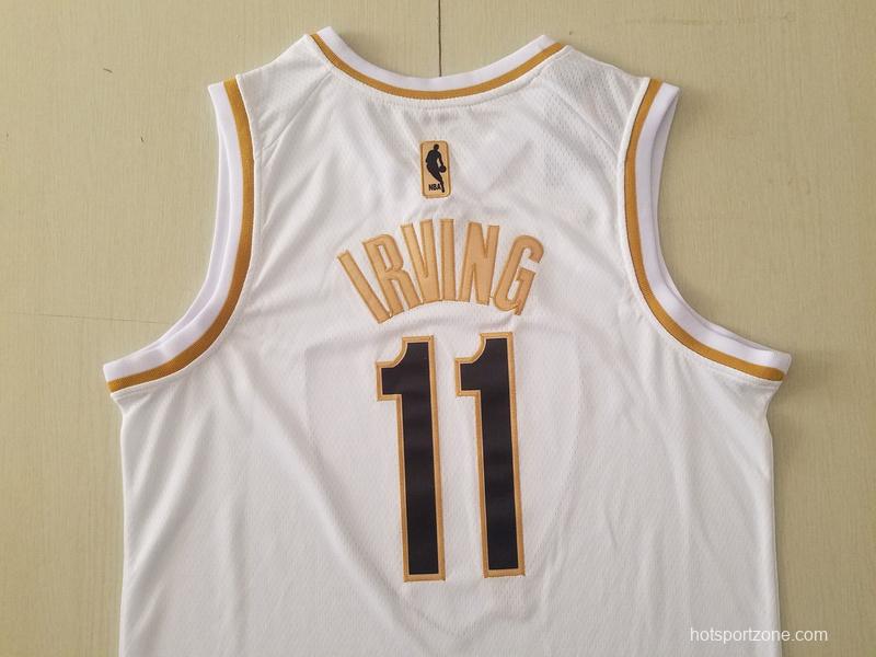 Kyrie Irving 11 White Golden Edition Jersey