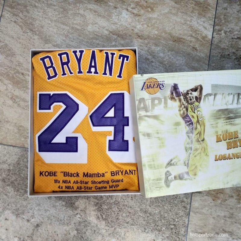 Men's Kobe Bryant Yellow Retro Classic Team Jersey