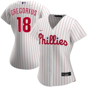 Women's Didi Gregorius White&amp;Red Home 2020 Player Team Jersey