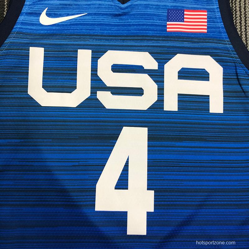 Thai Version Men's Bradley Beal Navy USA Basketball Player Jersey