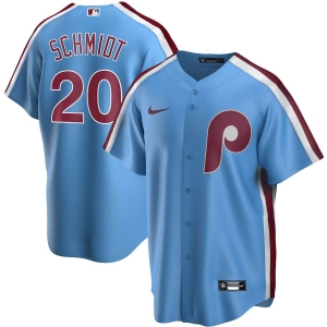 Men's Mike Schmidt Light Blue Road Cooperstown Collection Player Team Jersey