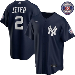 Men's Derek Jeter Navy 2020 Hall of Fame Induction Alternate Player Name Team Jersey