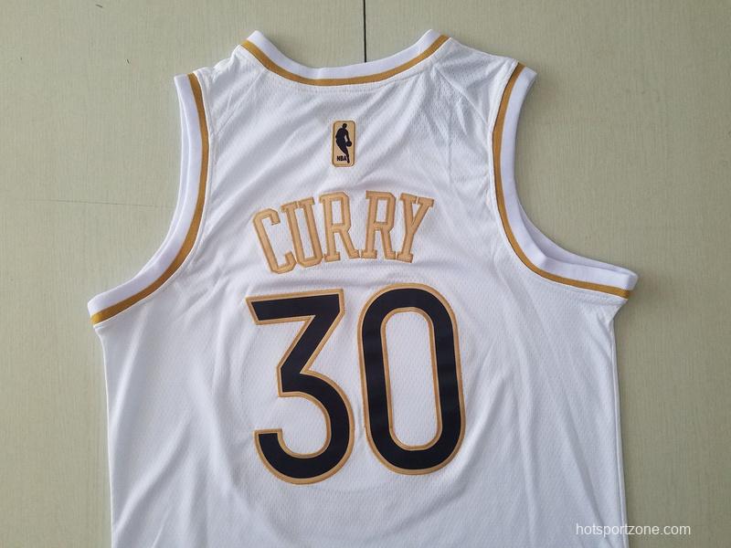 Stephen Curry 30 White Golden Edition Jersey