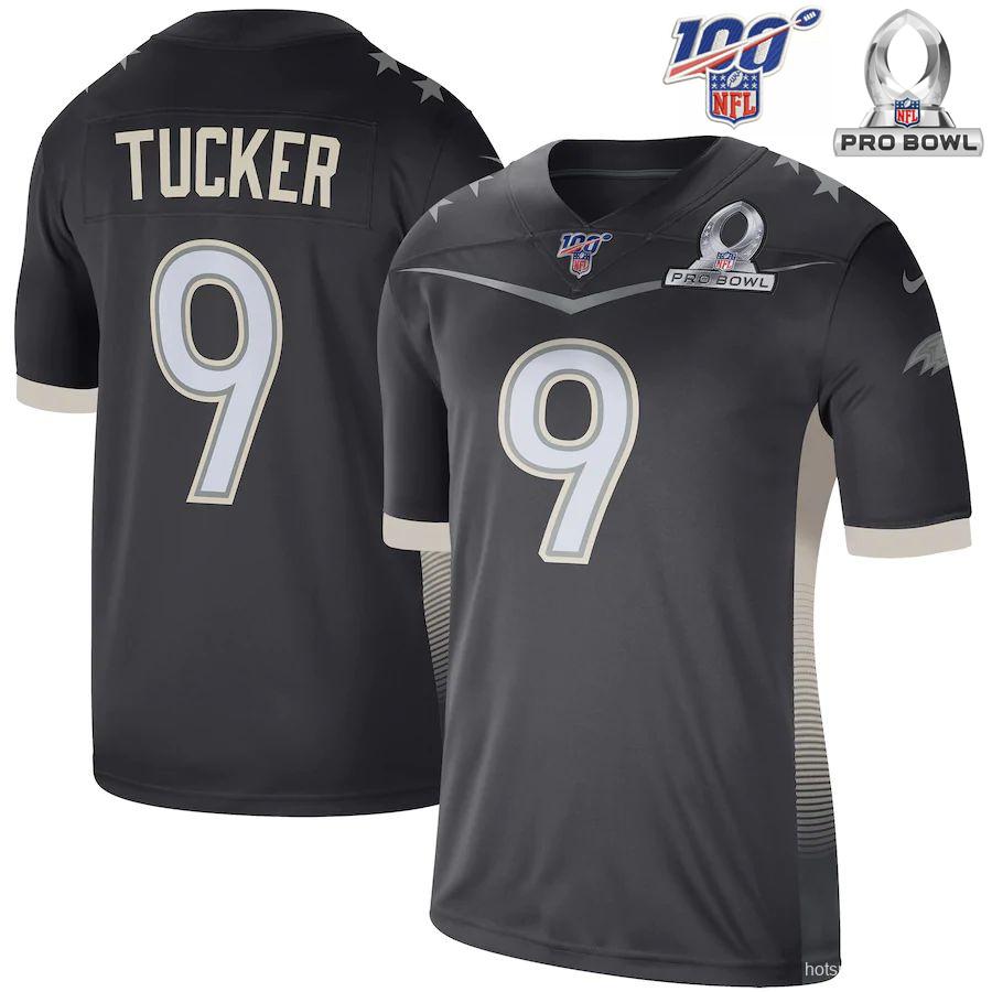 Men's Justin Tucker Anthracite 2020 AFC Pro Bowl Player Limited Team Jersey