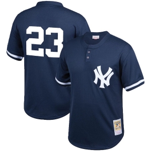 Men's Don Mattingly Navy Cooperstown Collection Mesh Batting Practice Throwback Jersey