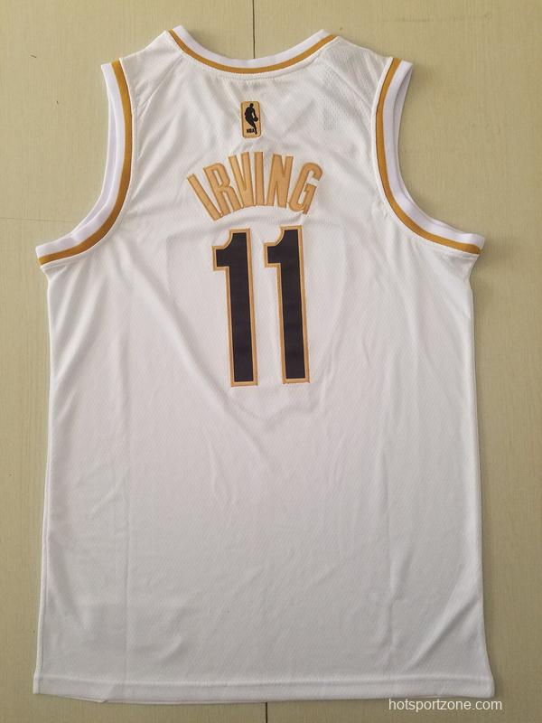 Kyrie Irving 11 White Golden Edition Jersey