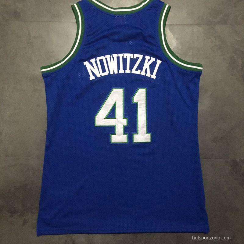 Men's Dirk Nowitzki Blue Retro Classic Team Jersey