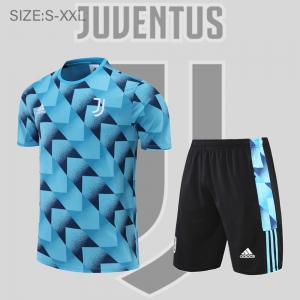 22/23 Juventus Training Suit Short Sleeve Kit Blue Black