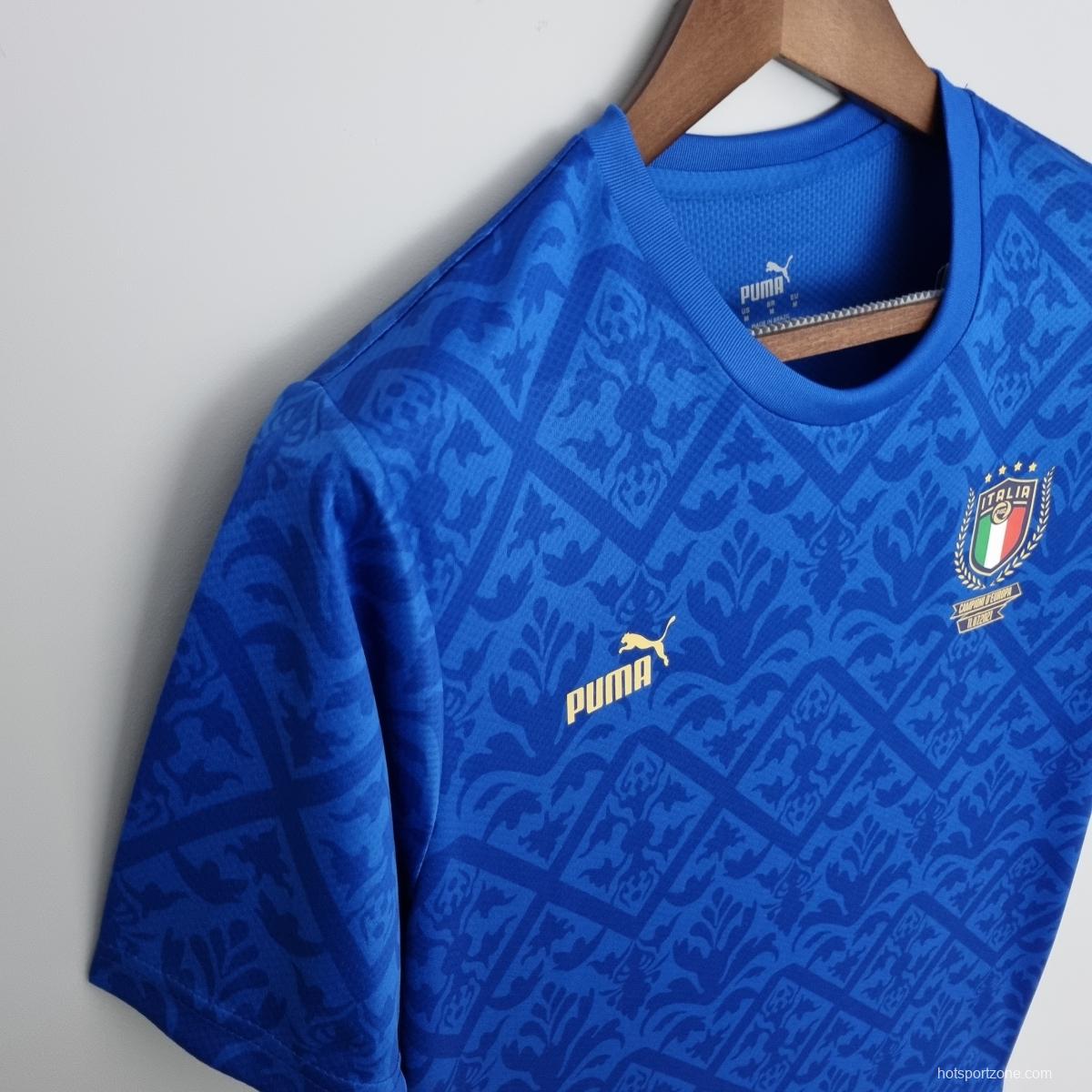 2022 Italian Euro Championship Special Edition Blue Soccer Jersey