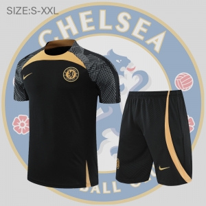 22/23 Chelsea Training Jersey Short Sleeve Kit Black