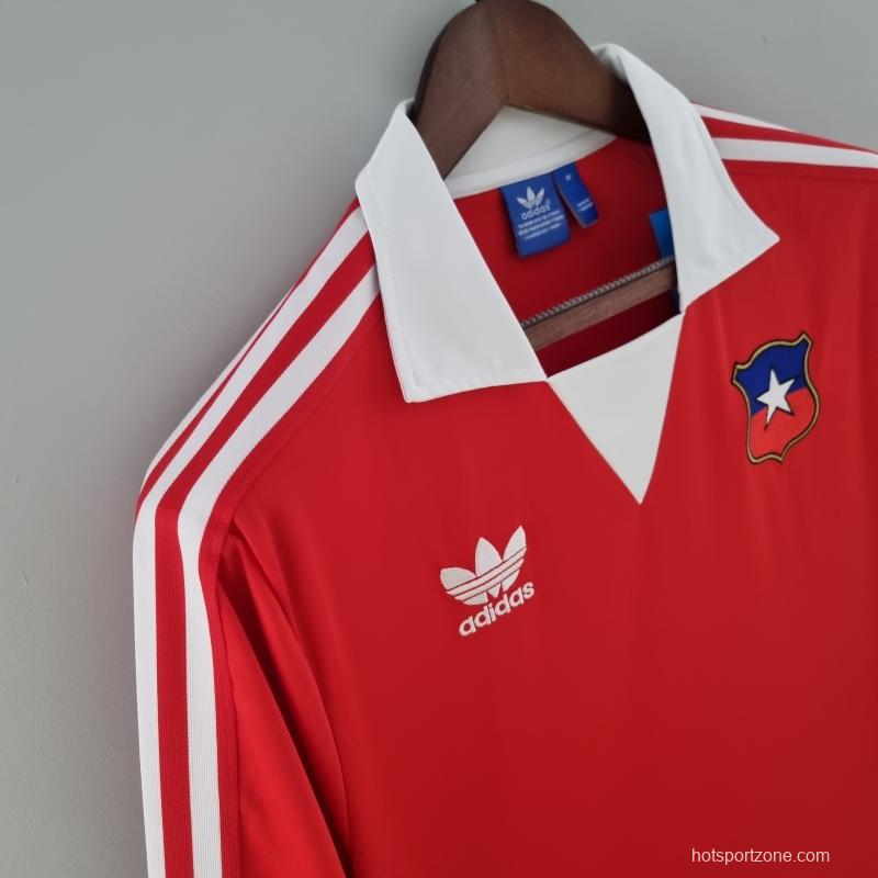 Retro Chile 1982 Long Sleeve Home Soccer Jersey
