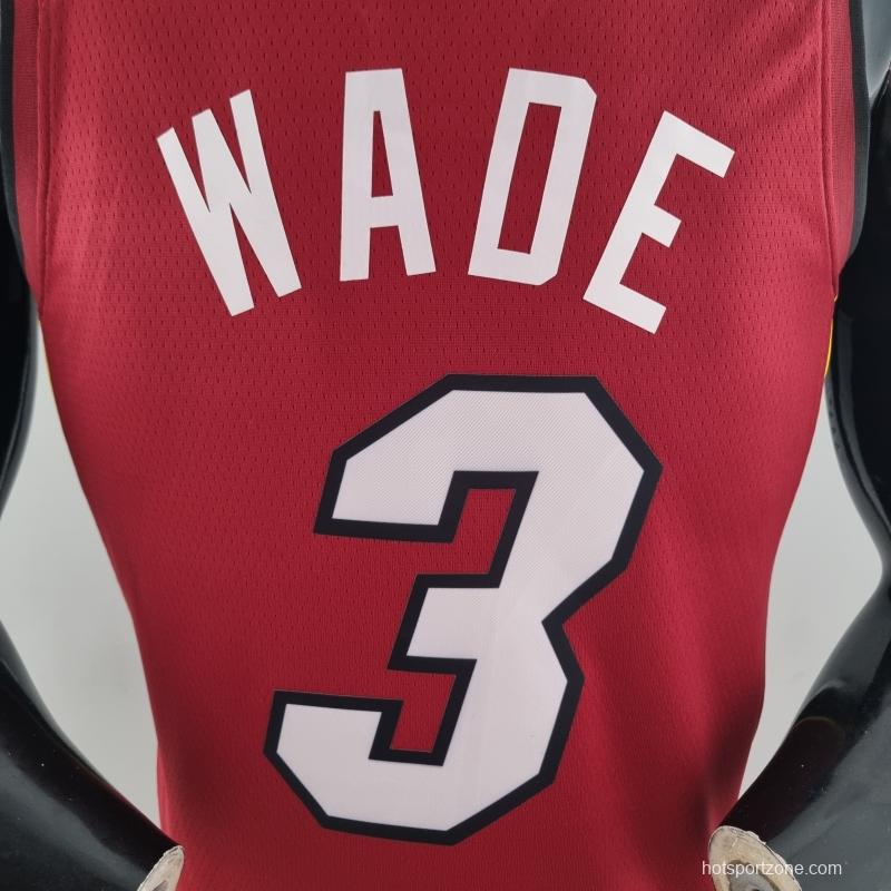 75th Anniversary Miami Heat Jordan WADE #3 Burgundy NBA Jersey