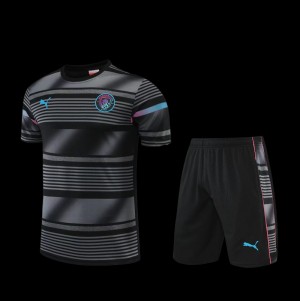 22/23 Manchester City Black Grey Short Sleeve Training Jersey