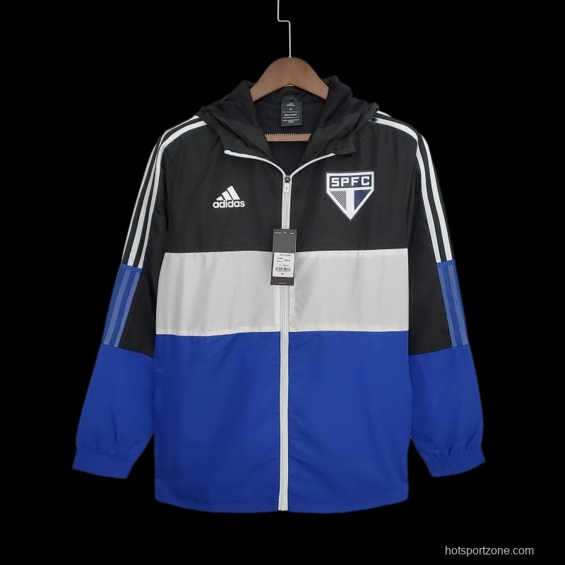 2022 Sao Paulo Windbreaker Black &amp; White Blue 