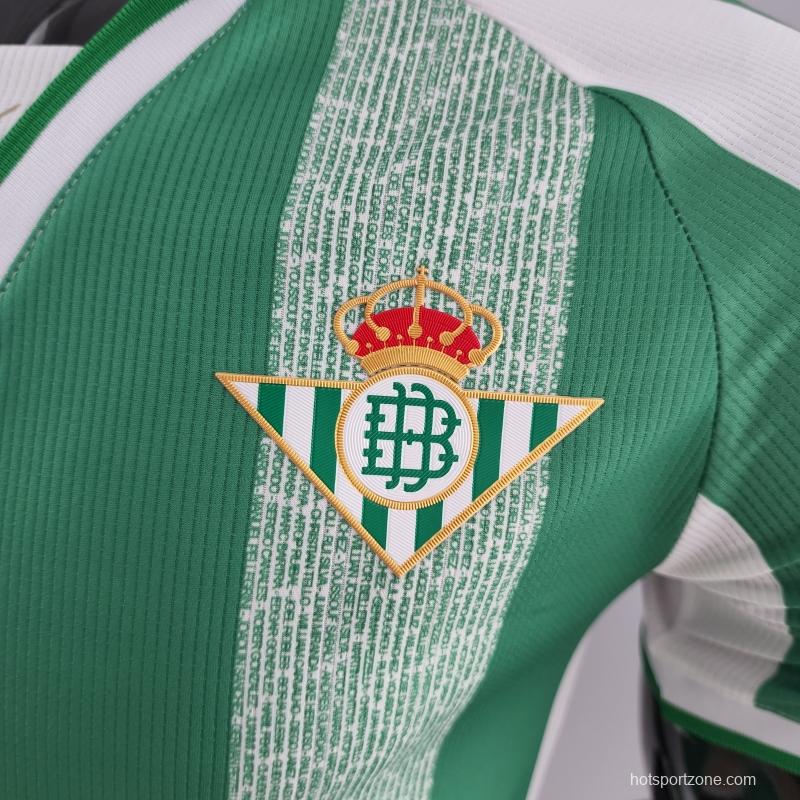 Player Version 22/23 Real Betis King's Cup Version Home  Soccer Jersey