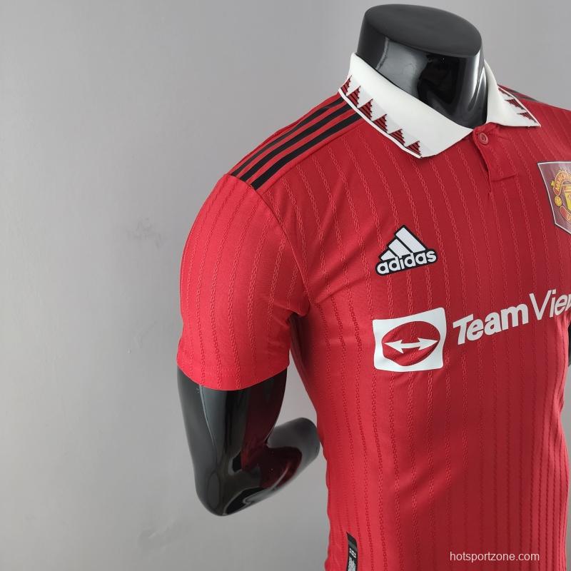 Player Version 22/23 Manchester United Home  Soccer Jersey