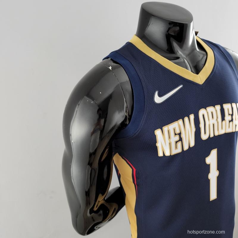 75th Anniversary New Orleans Pelicans Williams #1 Navy Blue NBA Jersey