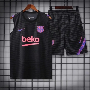 22/23 Barcelona Pre-Training Jersey Black Vest Kits