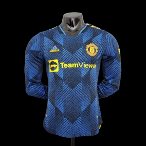 Player Version 21/22 Long Sleeve Manchester United Third Away Soccer Jersey