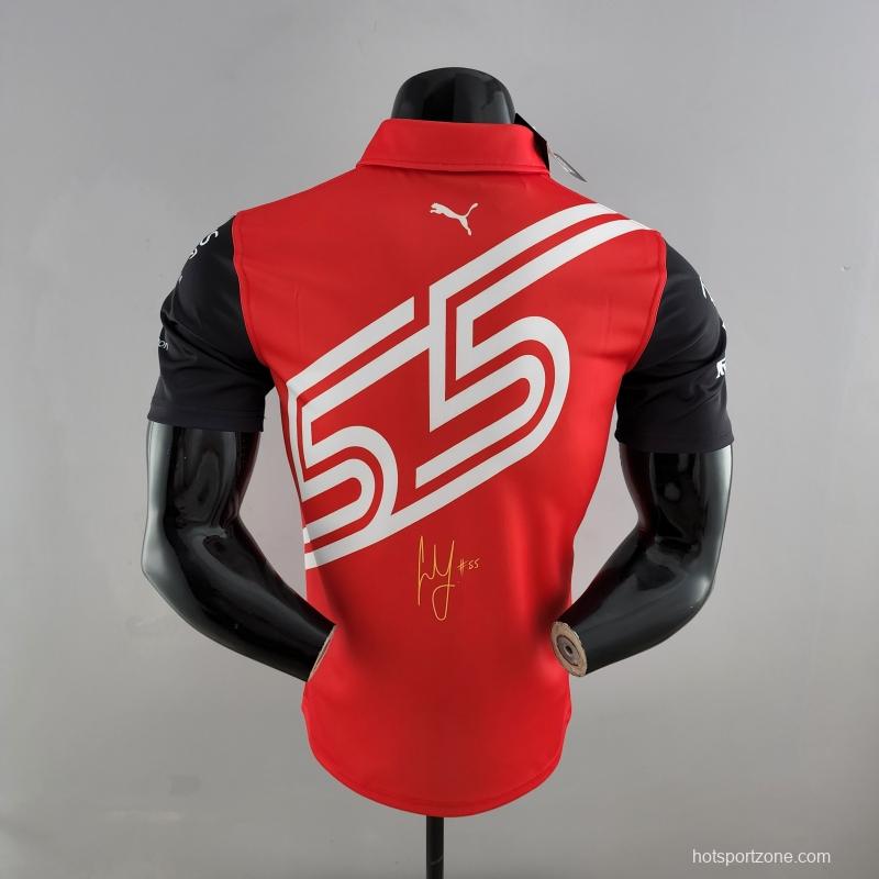 2022 F1 Ferrari Red/Yellow Polos #0006