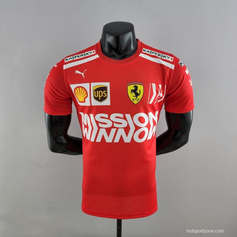 2022 F1 Ferrari  RED T-shirts Full Sponsor #0007