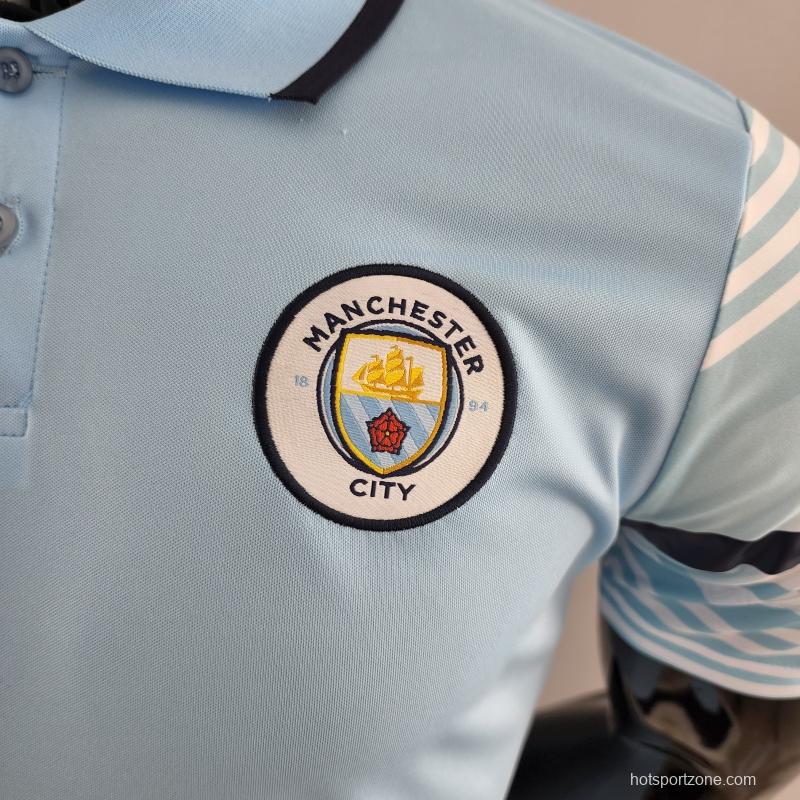 22/23 POLO Manchester City Light Blue Jersey