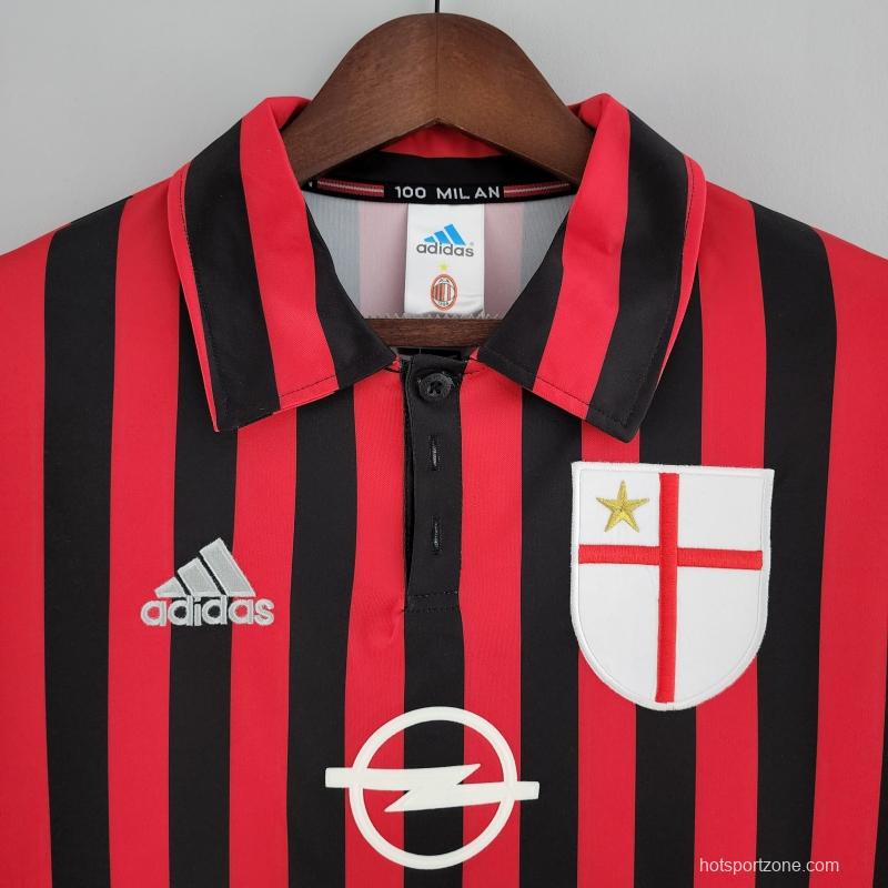 Retro Long Sleeve 99/00 AC Milan Home Soccer Jersey