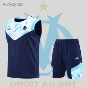 22/23 Olympique De Marseille Vest Training Jersey Kit Dark Blue White